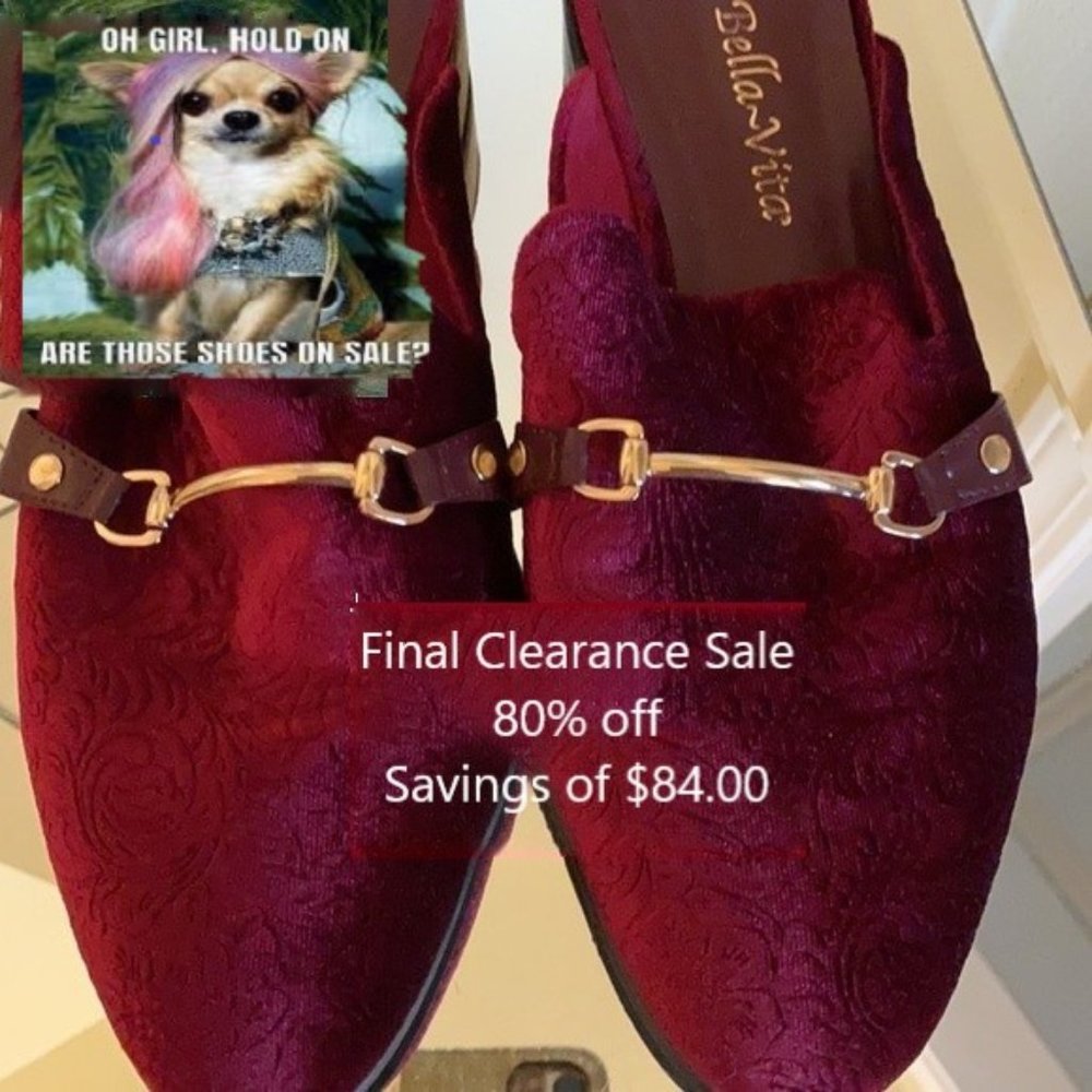 👠Burgundy slip on shoes  Final Clearance